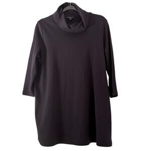 COS A-Line Turtleneck Mini Dress Navy Minimalist, size M